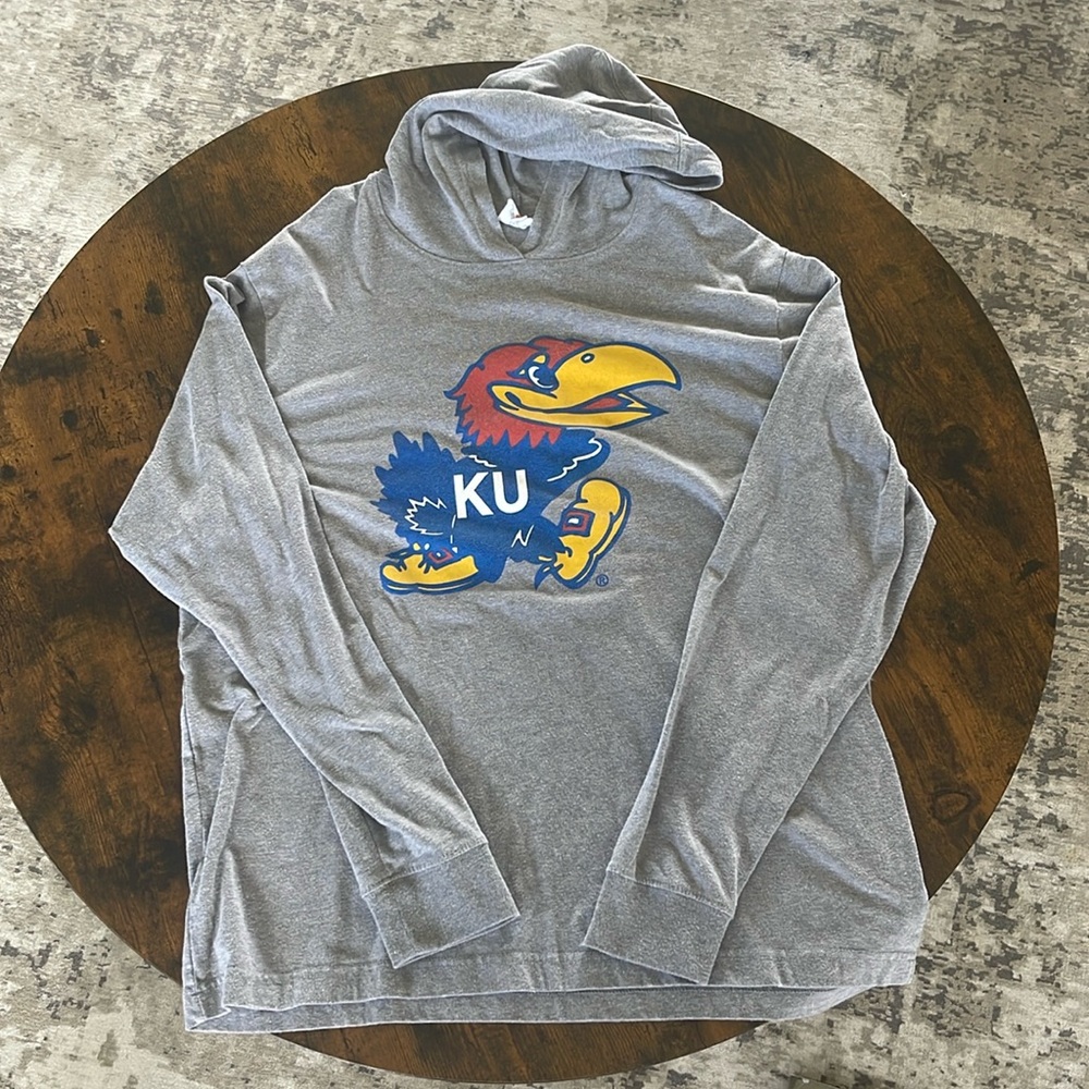 Kansas Jayhawks hooded long sleeve shirt